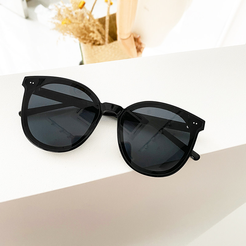 新款圆框复古黑色偏光墨镜女板板材显瘦眼镜太阳眼镜