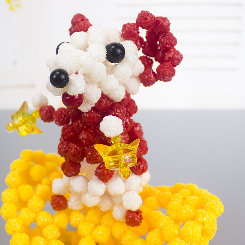 【成品】手工串珠老鼠年十二生肖桌面摆件玩具新年礼物元宝送财鼠