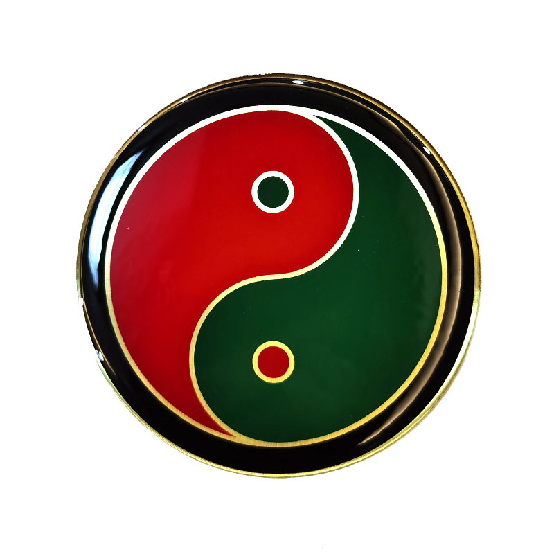 二元万字符黑白黄黑白绿红八公分公分太极图缺角房屋摆件