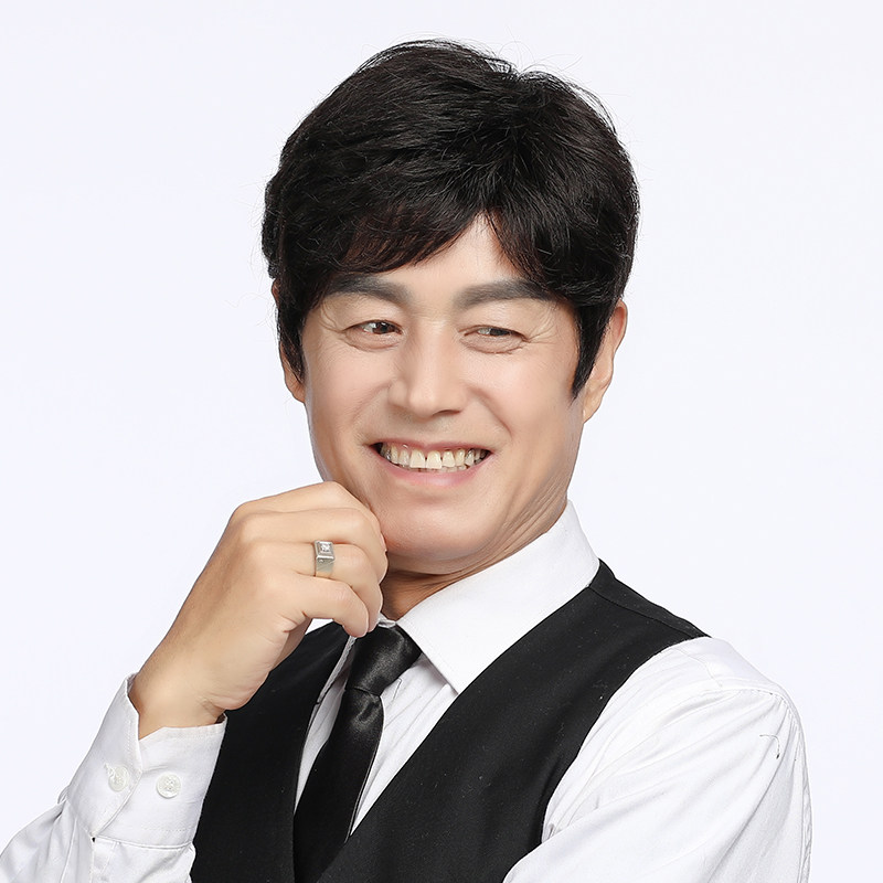 假发发套短发帅气韩版中年男士头套真人发丝日常整顶假发