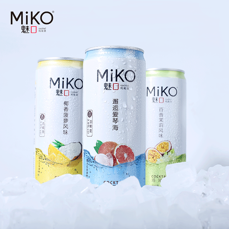 预调鸡尾酒6罐装miko魅口起泡气泡低度小酒微醺预调鸡尾酒