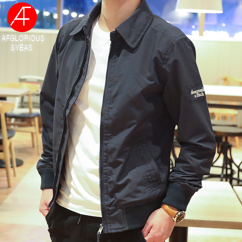 美国夹克衫外套2022春秋款工装男士夹克翻领休闲帅气商务肩章外套