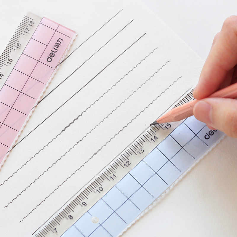 得力可爱格尺儿童卡尺专用答题30cm尺子折叠各类尺