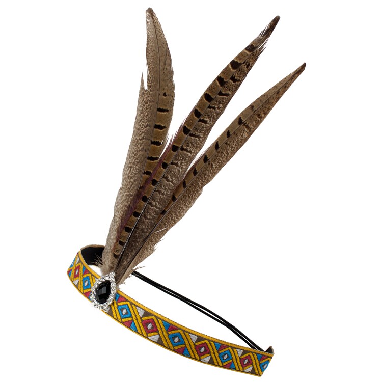 夏令营野人头饰羽毛非洲酋长牛筋发带印第安人头发饰