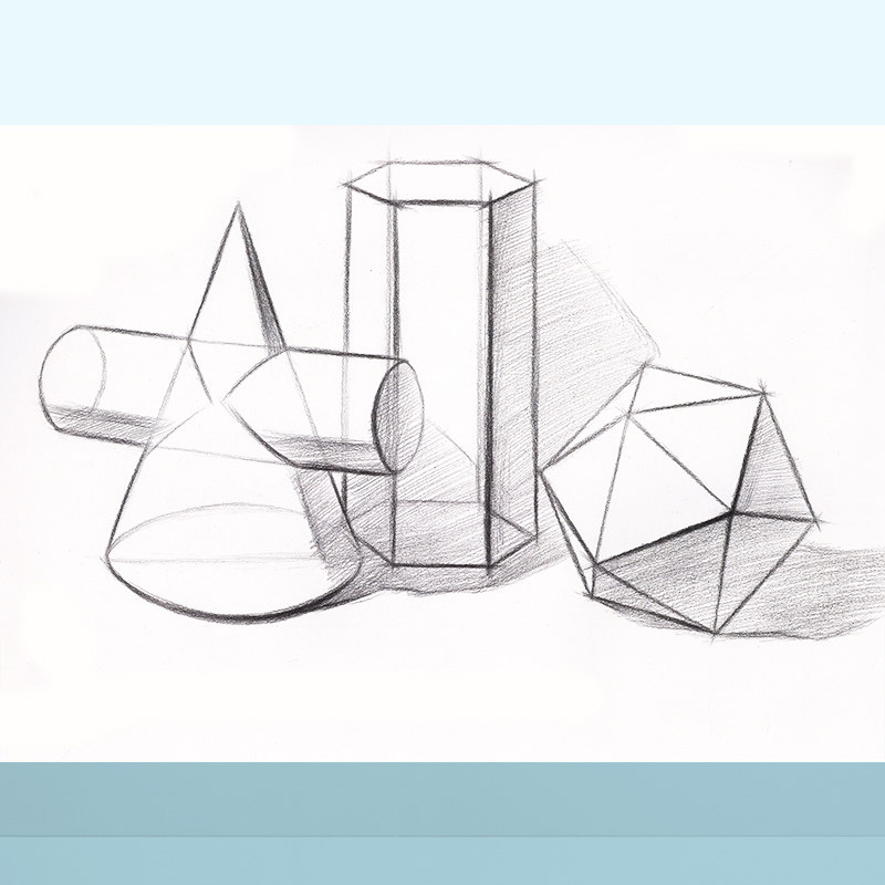 学习单个石膏组合几何体临摹画册绘画书籍 素描书入门教材