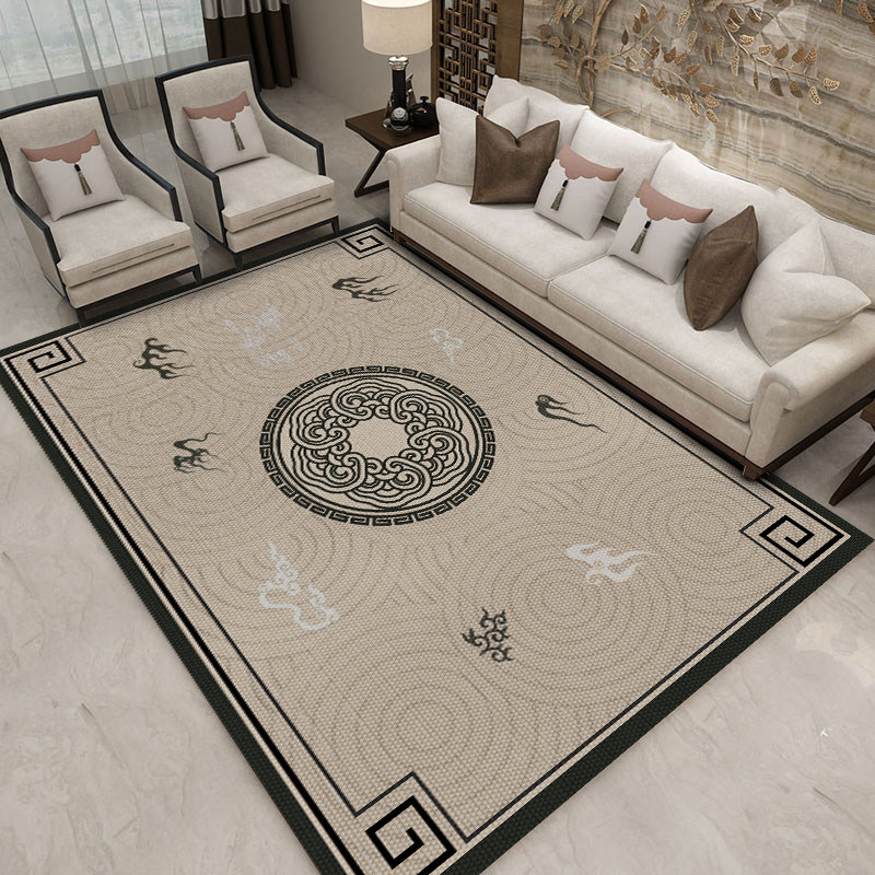 新中式地毯客厅茶几垫现代仿古中国风家用卧室茶室中式禅意地垫