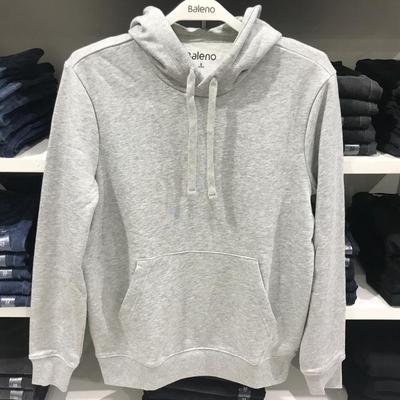 正品baleno班尼路男装秋冬纯色舒适简约休闲连帽卫衣外套