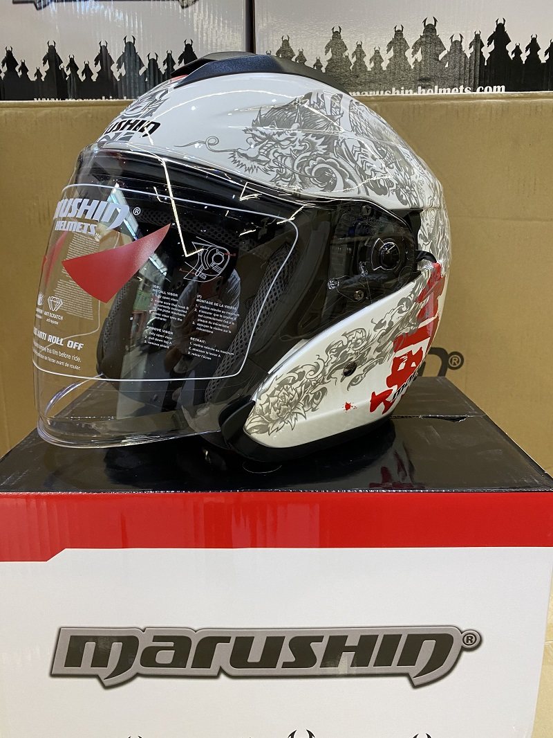 marushin新款复合材料摩托车夏季踏板车四分之三头盔马鲁申l11摩托车