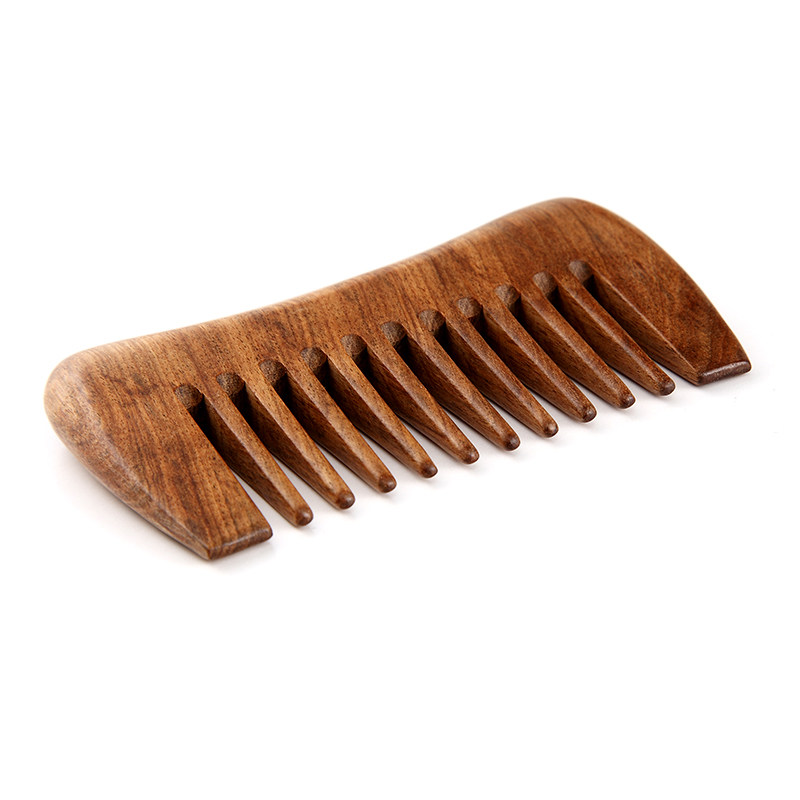 白象非洲檀香原木梳子宽粗按摩长卷卷发便携梳子