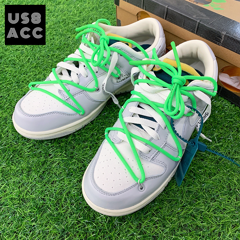 us8acc荧光橙绿浅粉ow联名the50圆形dunk滴胶鞋带