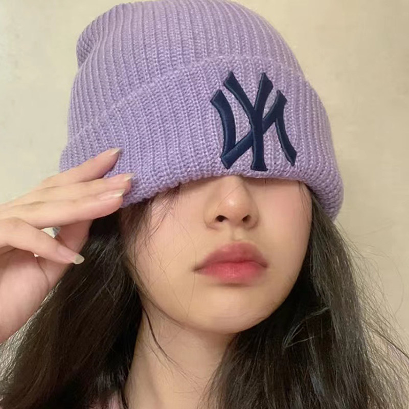 正品韩国mlb冷帽帽子毛线la针织ny保暖运动帽
