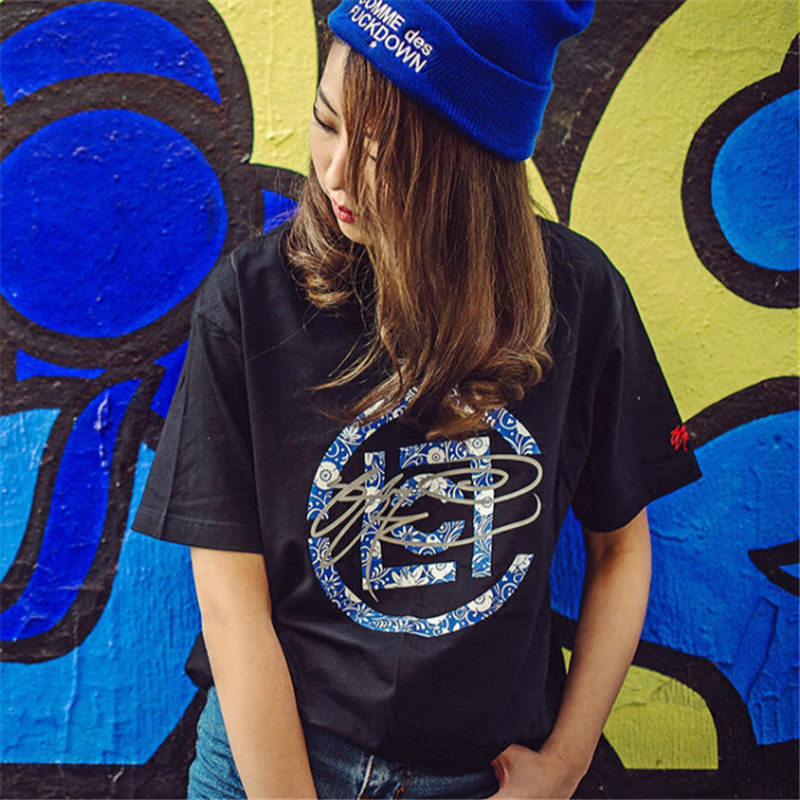 ssur plus联名clot陈冠希3m反光青花瓷短袖宽松t恤男女情侣款潮牌