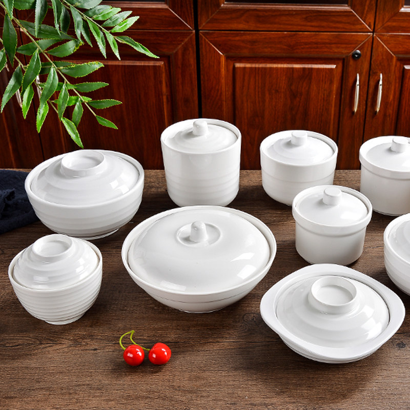 a5白色密胺真功夫套装餐具汤盅仿瓷蒸蛋炖炖汤碗