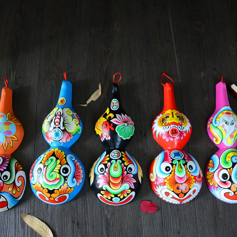 手工绘画京剧社火马勺脸谱葫芦装饰挂件中国脸谱