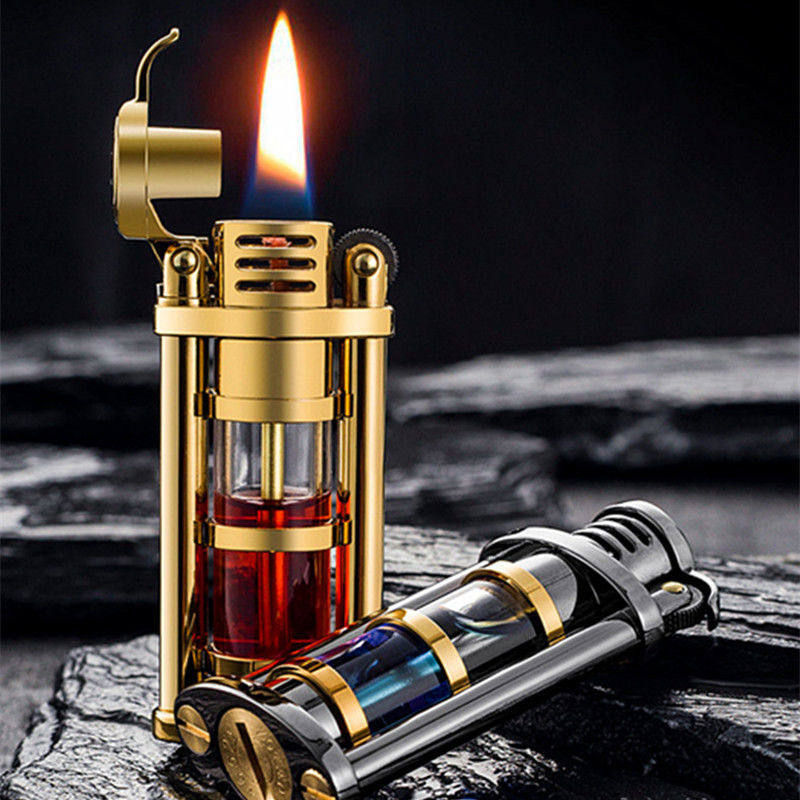 打火机zorro佐罗正品煤油虹吸防风透明油仓彩色煤油打火机