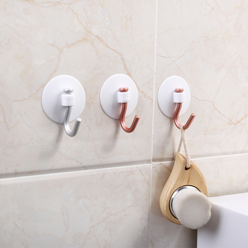 铝制挂钩 吸盘式浴室真空挂钩卫生间免打孔无痕挂钩3个 承重0.5kg