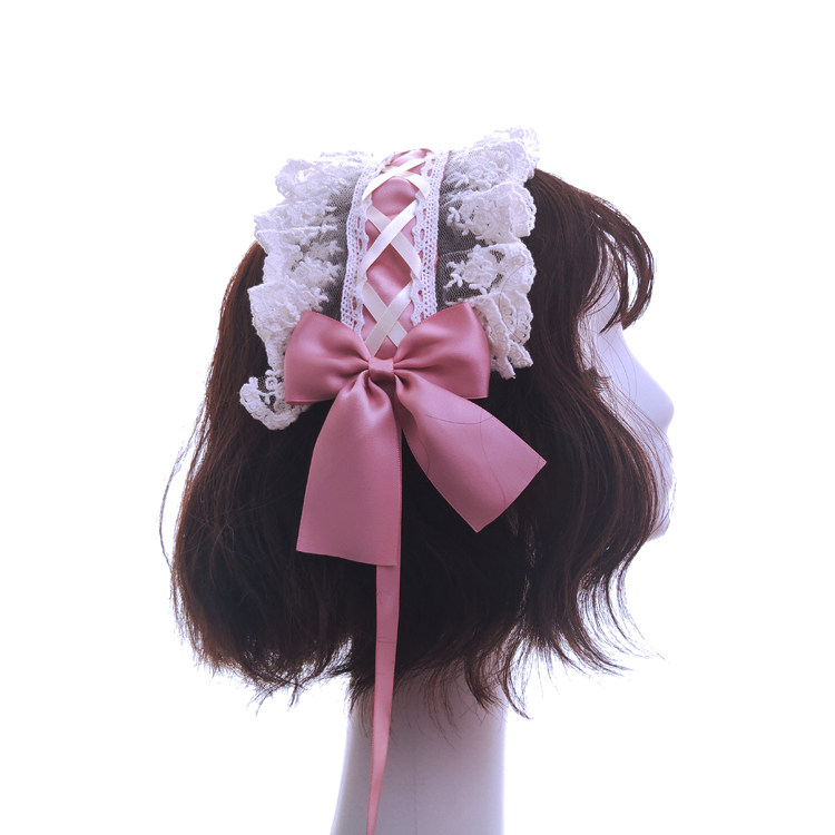 洛丽塔lolita蕾丝发带lo娘头饰kc发边夹可搭萌款lo提线木偶毒蘑菇