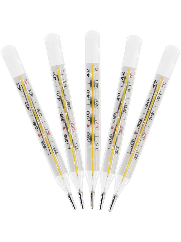 体温计家用无汞玻璃玻璃体无水水银腋下温度表大号体温计类