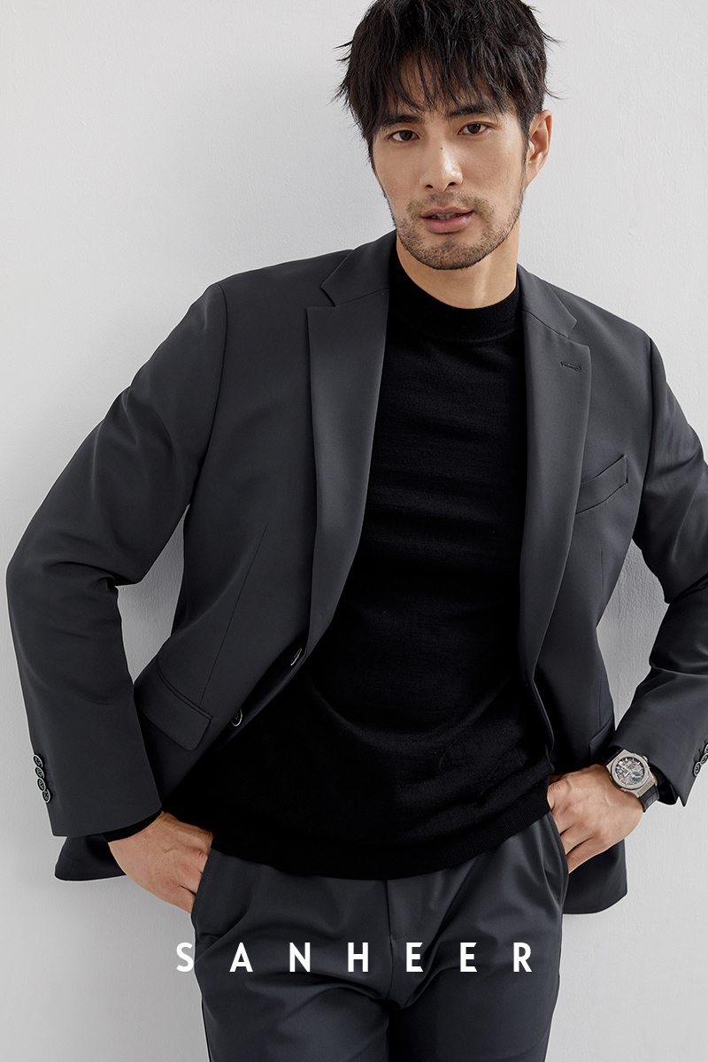 商务绅士 抗皱免烫弹力面料 高品质男士修身休闲西装外套 DAS210