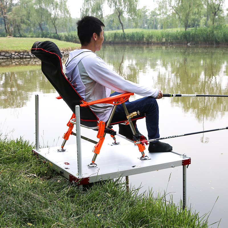 钓台新款2016汇川双卡锁钓台大钓台铝合金水陆两用钓鱼台