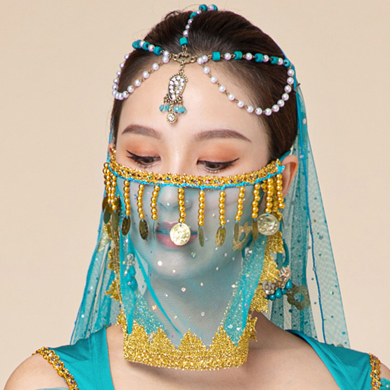 印度配饰面罩肚皮舞蒙遮脸神秘异域风情面纱仙女肚皮舞配饰