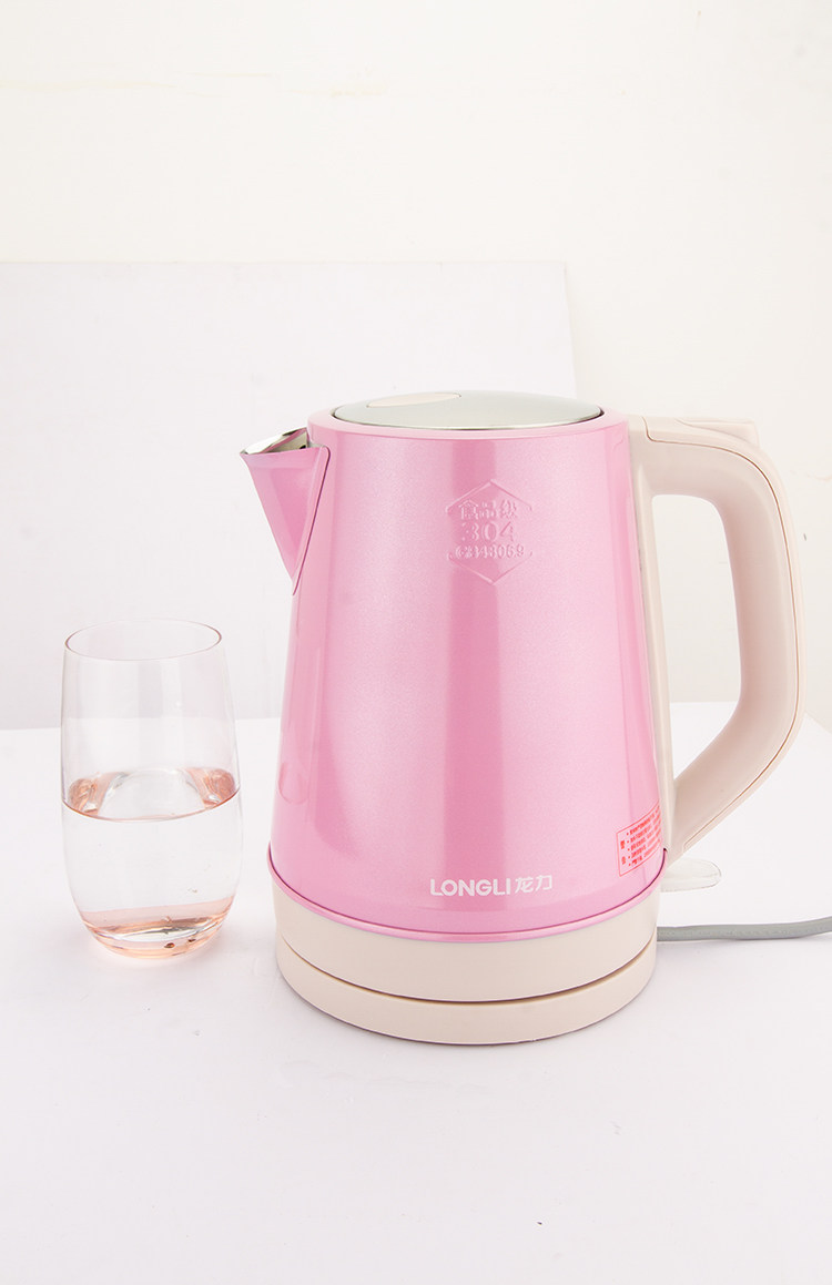 龙力ll8607c电热水壶不锈钢自动断电烧水壶家用宿舍即热电热水壶