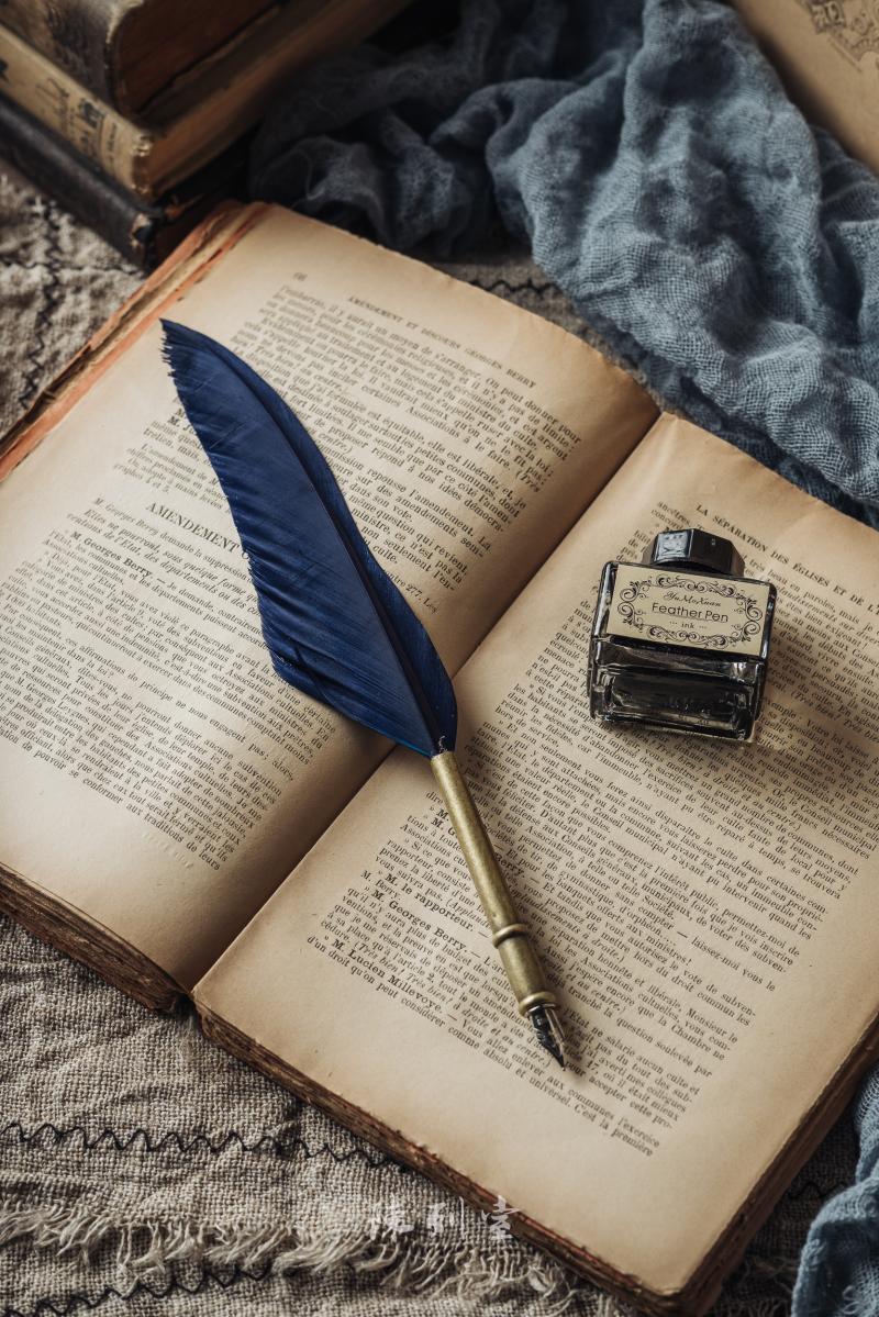 羽毛毛笔复古欧式套装礼盒盒装实用水笔钢笔蘸水笔