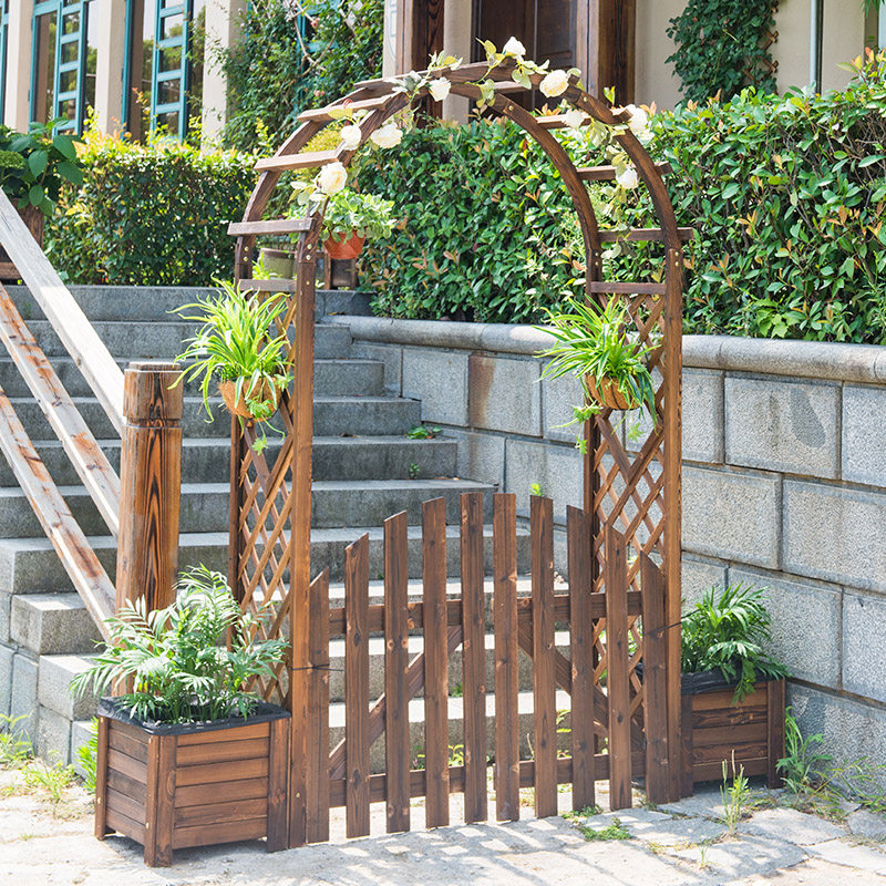 花园栅栏门庭庭院围栏篱笆室外防腐木门户外大型篱笆