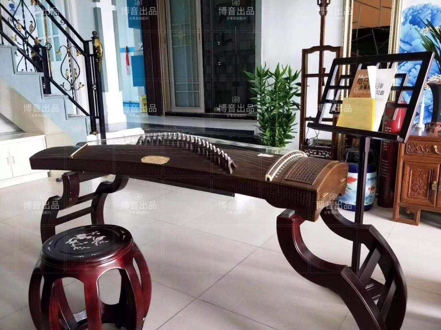 博音古筝架子复古仿古琴架压缩实木古筝凳子琴架子腿古筝谱架实木