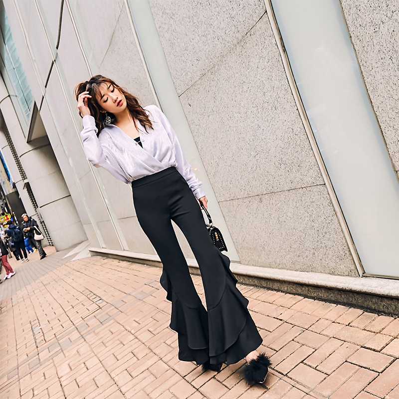 垂感喇叭裤女显瘦高腰女裤鱼尾裤女长裤春秋季2019新款韩版裤子女