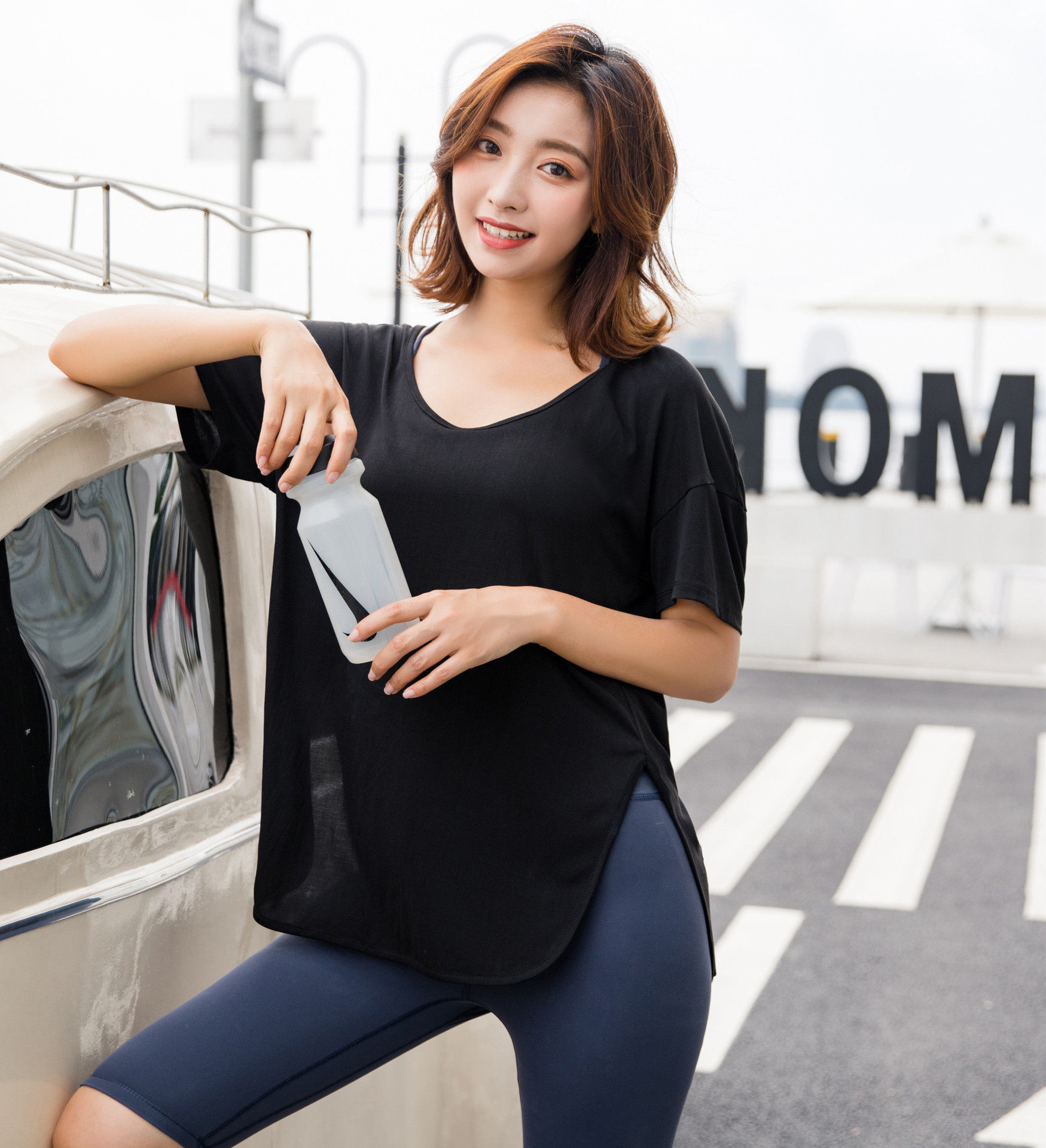 宽松遮肉衣女显瘦跑步网红瑜伽上衣夏季运动运动t恤