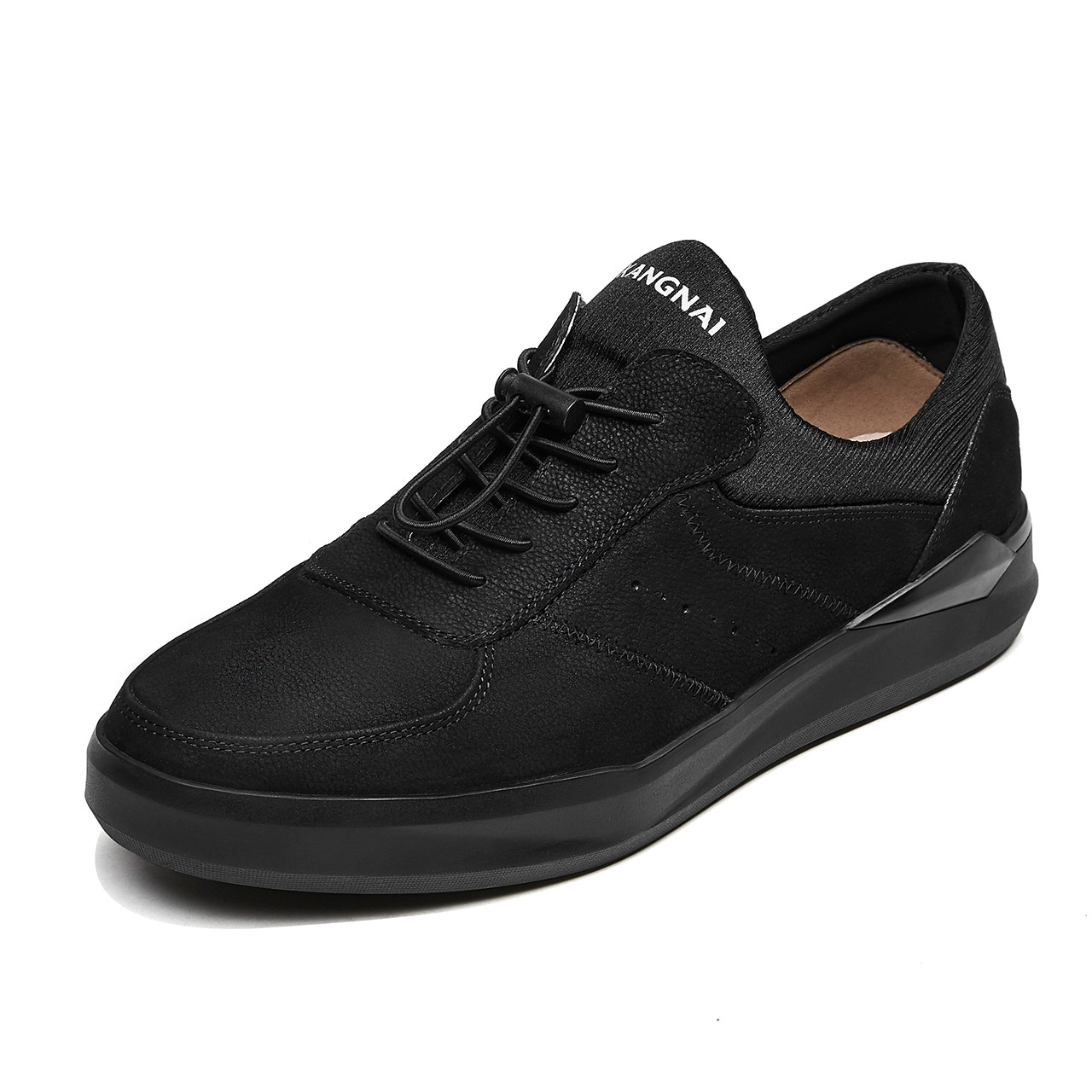 康奈男鞋春季男士运动休闲鞋百搭板鞋潮圆头磨砂系带缓震跑步鞋子