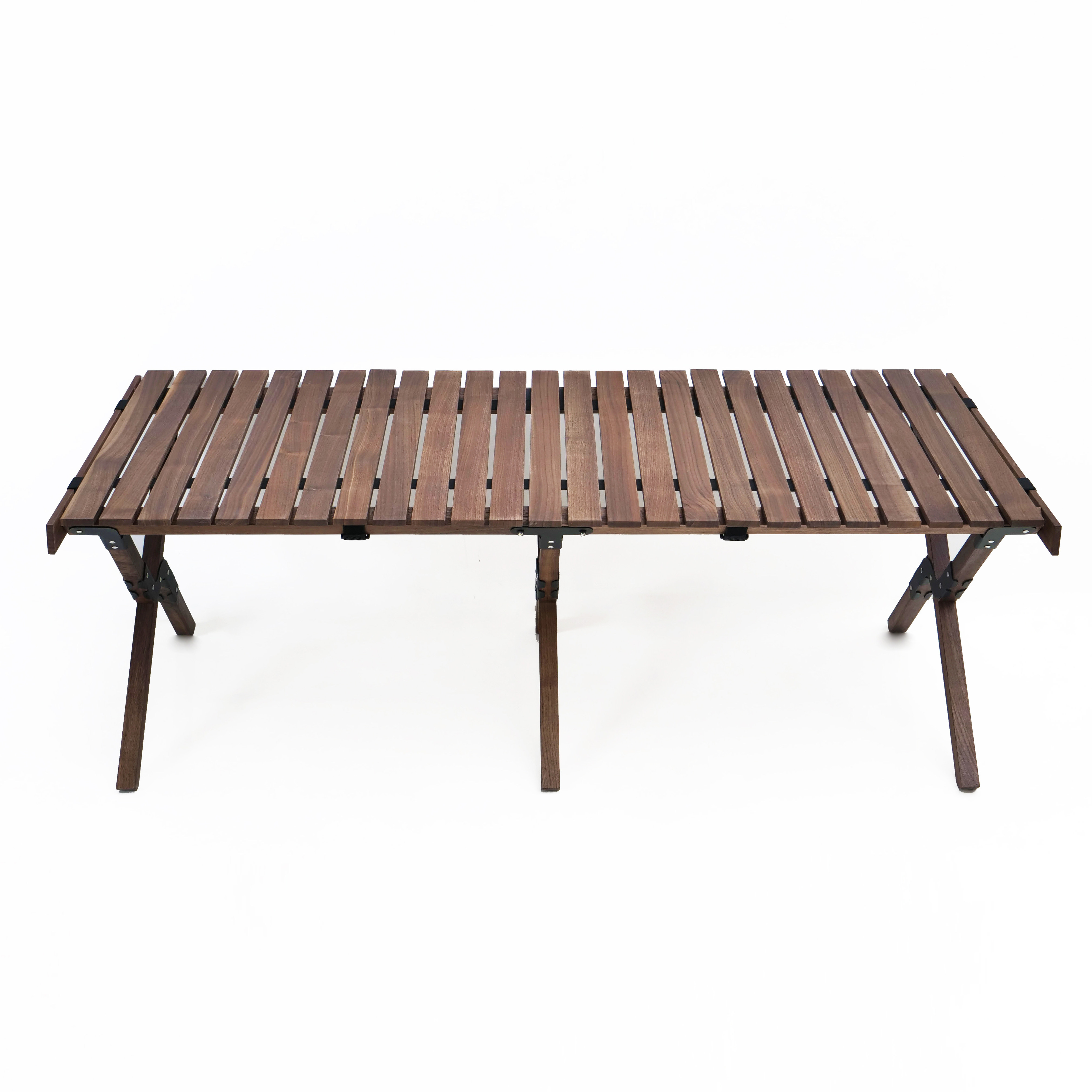 户外餐桌野餐折叠便携露营胡桃实木蛋卷商店户外桌椅套装