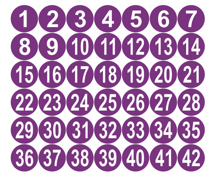 20cm圆形数字贴纸pvc防水防晒号码直径更衣柜软装墙贴