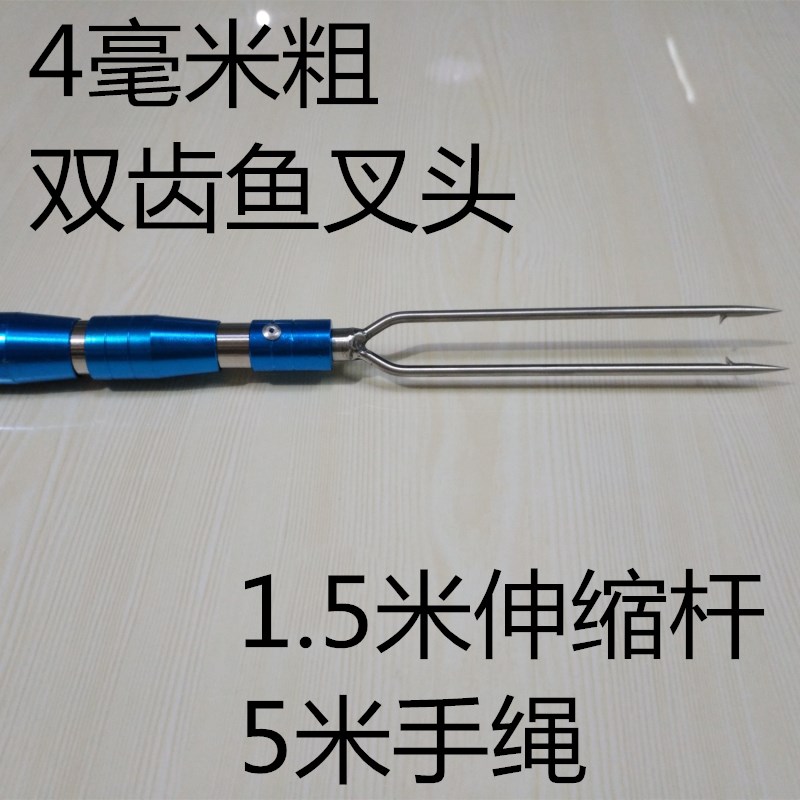 双齿三齿鱼叉头两齿鱼叉青蛙鳗鱼螃蟹海用鱼叉加长海掉垂钓叉渔具