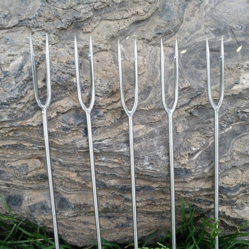 一体双齿鱼叉头两齿鱼叉青蛙鳗鱼螃蟹海用鱼叉加长海掉垂钓叉渔具