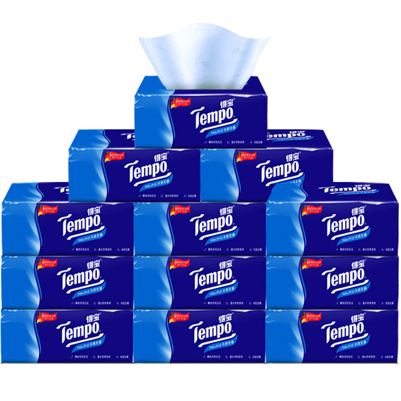 德宝抽纸得宝抽纸巾抽纸整箱18大包家用实惠装餐巾纸抽tempo纸巾