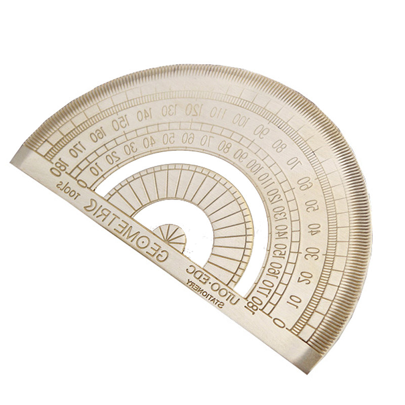 黄铜刻度刻度尺尺子半圆等腰直角三角板金属直尺各类尺