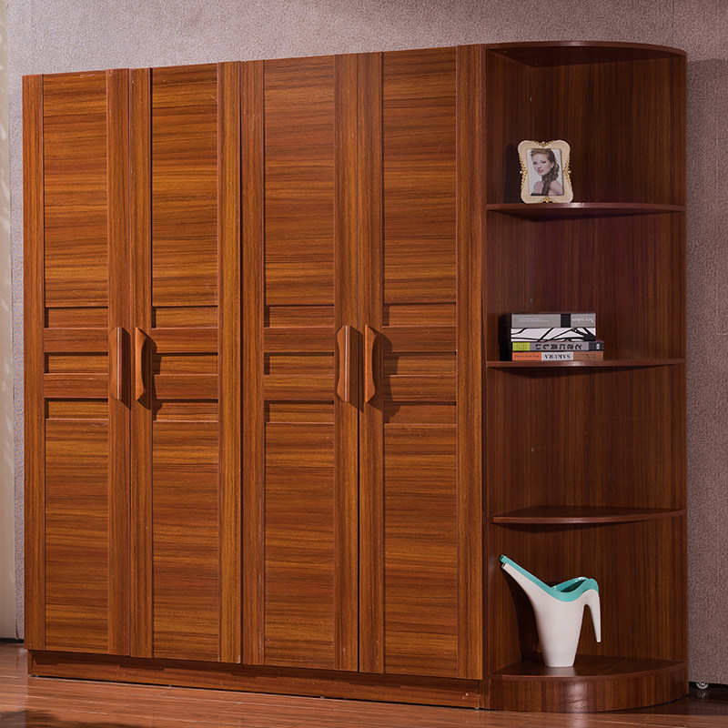 卧室组合大衣橱木质衣柜四五六门大容量储物柜板式整体实木挂衣杆