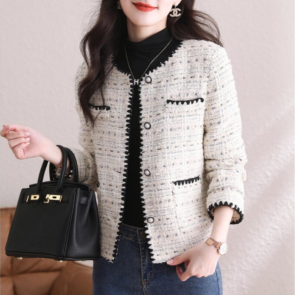 小香风外套女装秋冬季2022年新款气质名媛风法式粗花呢短款上衣服