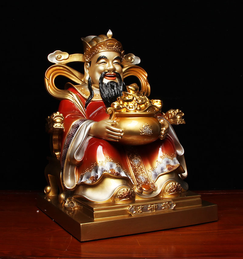 纯铜财神神像财神爷佛像家居供奉摆件开业礼品摆件
