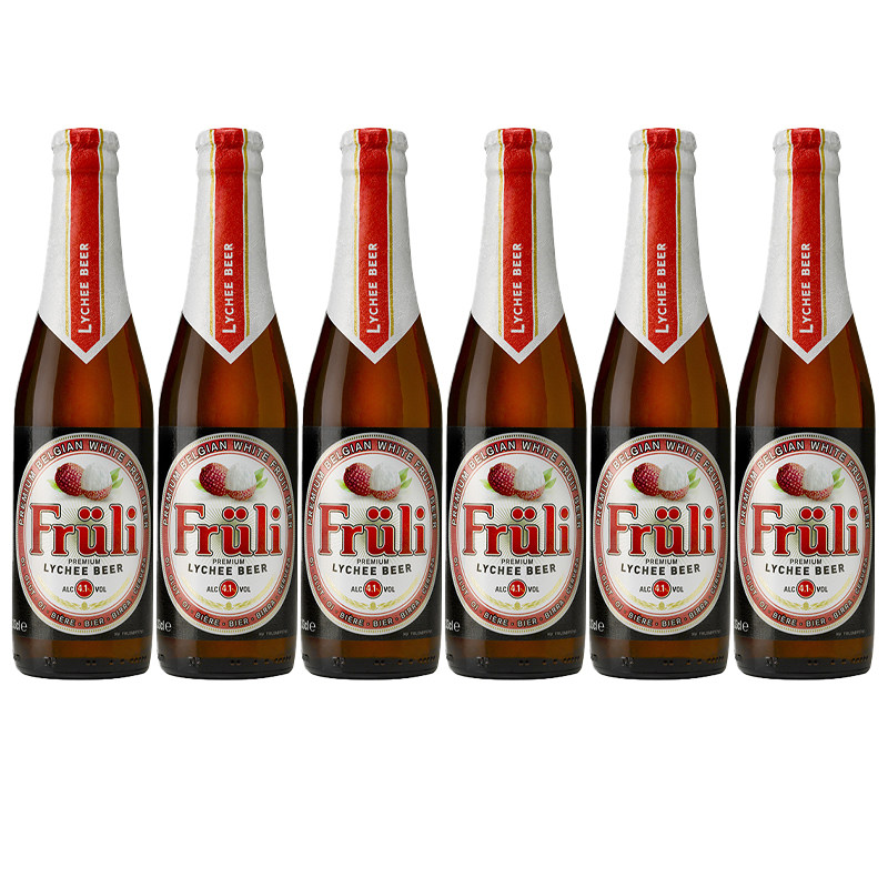 啤酒同学比利时进口芙力荔枝fruli330ml6瓶果味啤酒