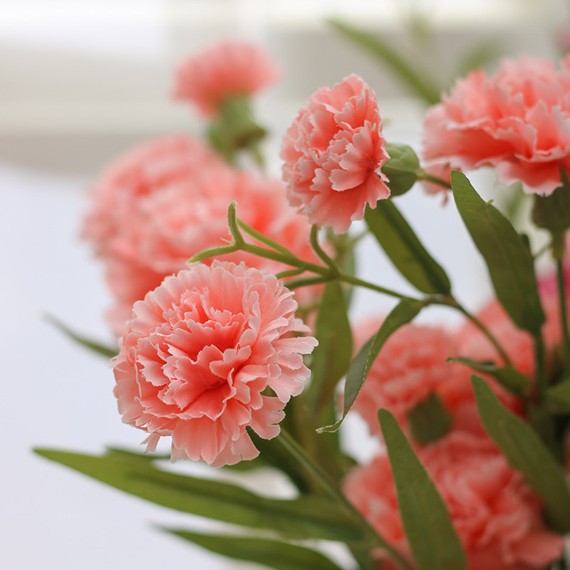 单支仿真小石石竹康乃馨装饰花束绢花假花店面仿真花