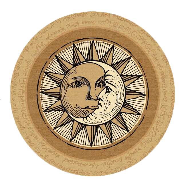 北欧魔法太阳神圆形地毯卧室床边化妆镜椅子穿衣镜地毯