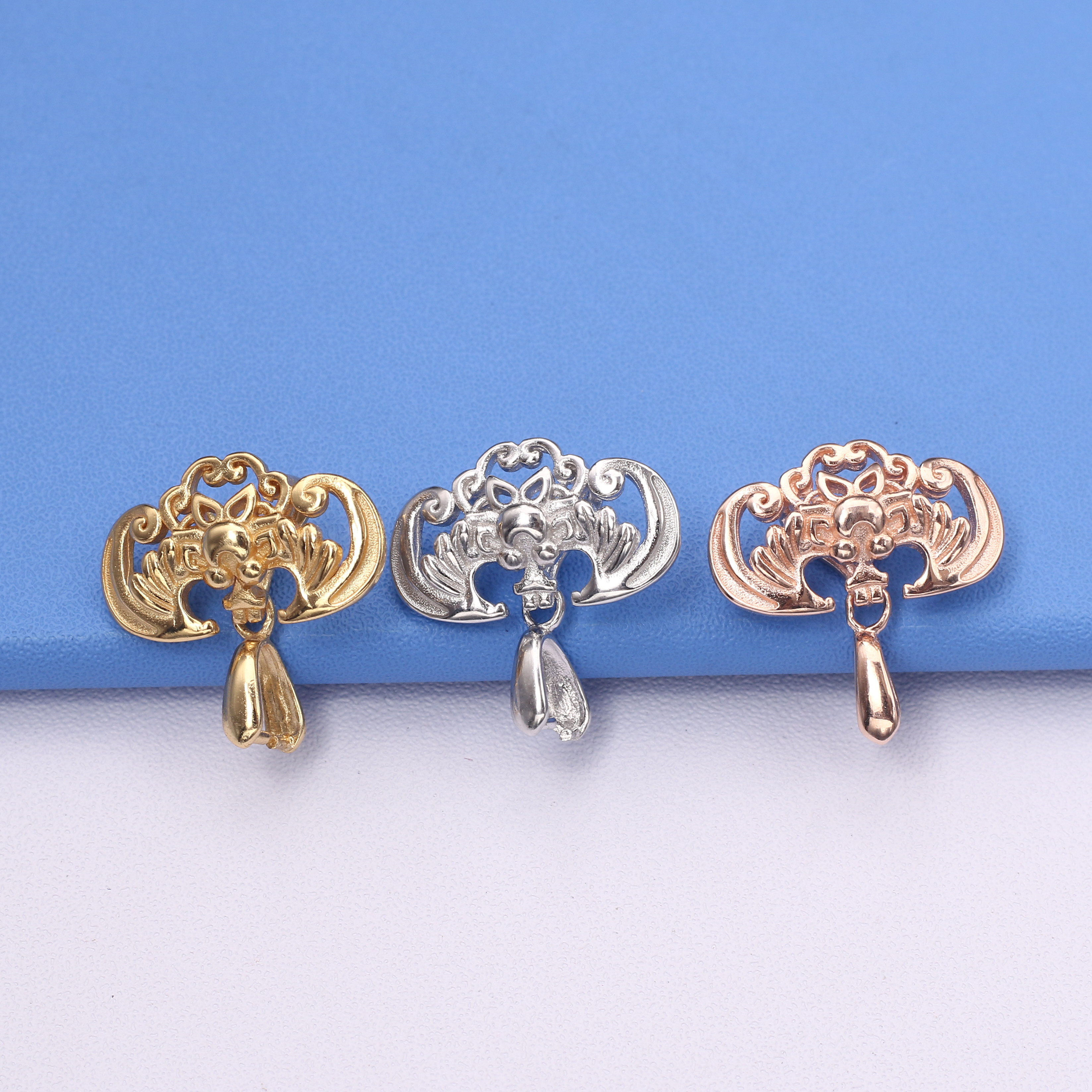 银扣金色黄金色项链翡翠扣子扣头玉扣diy坠夹扣