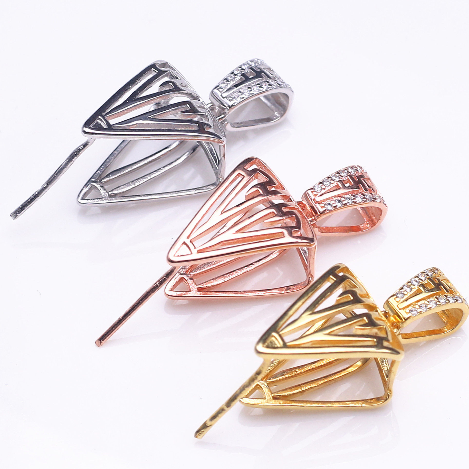 包邮纯银平安扣夹扣扣子银夹扣玉配件扣头项链扣