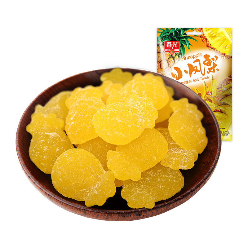 春光食品海南特产糖果小凤梨200g果汁软糖零食水果糖