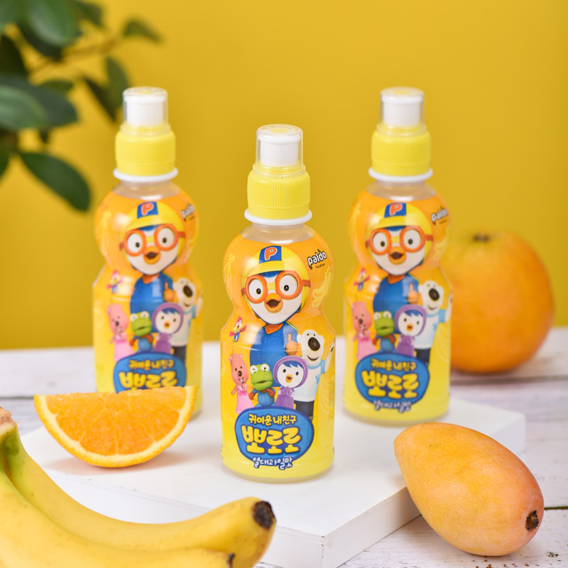 24瓶pororo啵乐乐儿童饮料韩国进口网红果汁宝露露果味