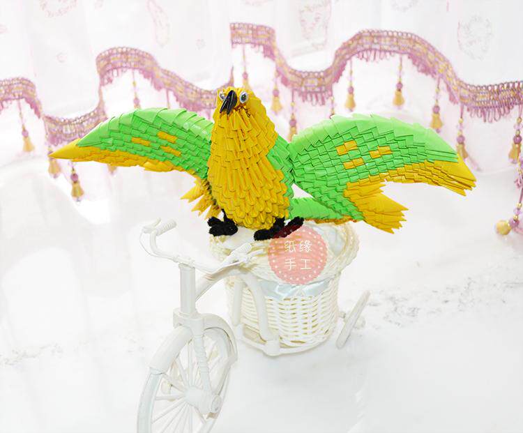 三角鹦鹉手工插折学生diy礼物礼品材料手工折纸