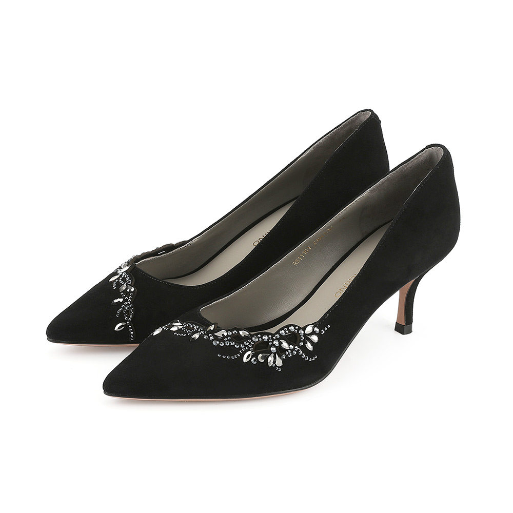 roberta诺贝达新款女单职业正装高跟鞋浅口一脚脚蹬单鞋